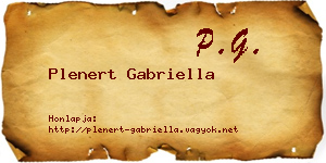 Plenert Gabriella névjegykártya